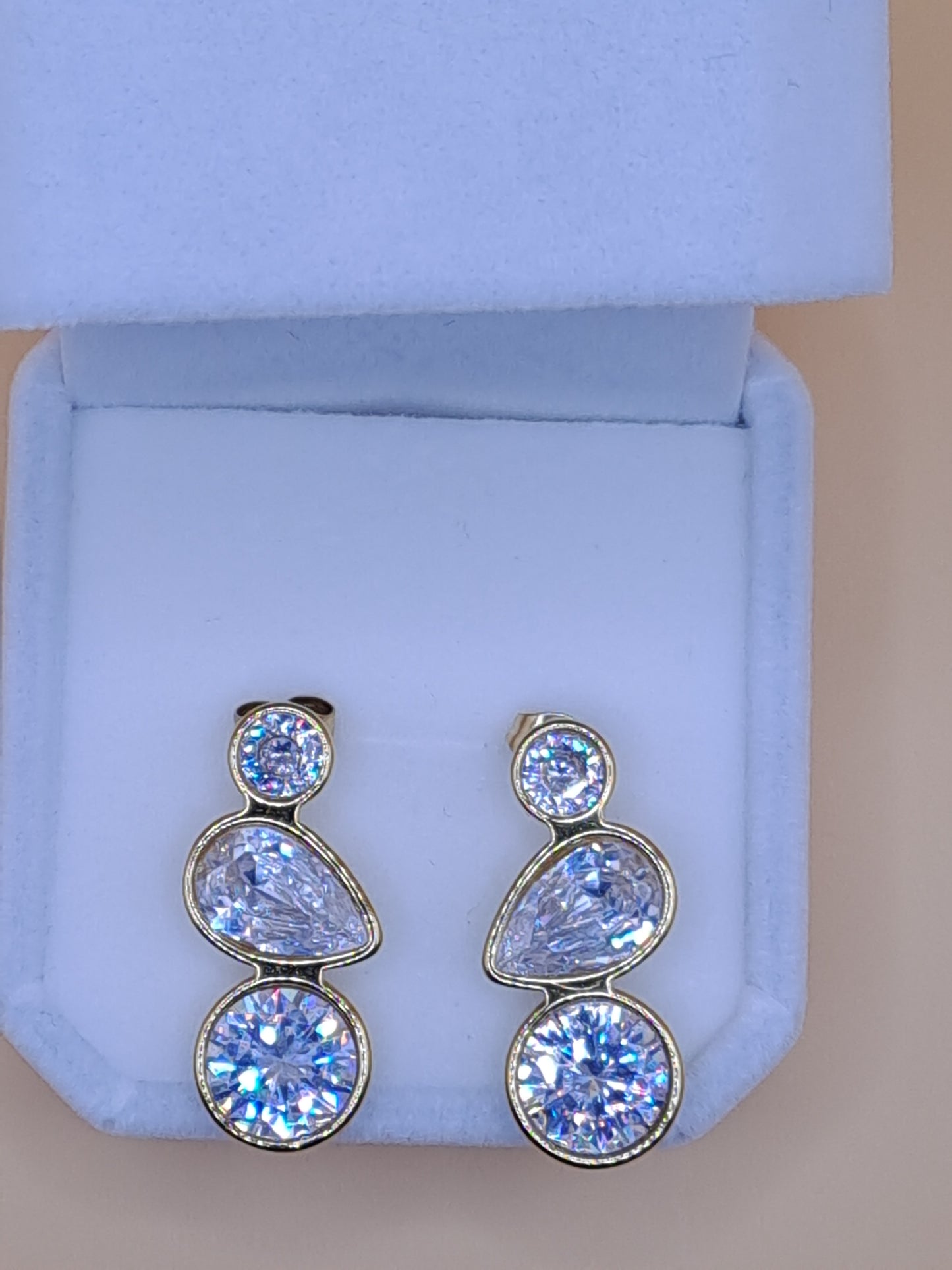 Crystal Trio Örhänge Guld och Silver