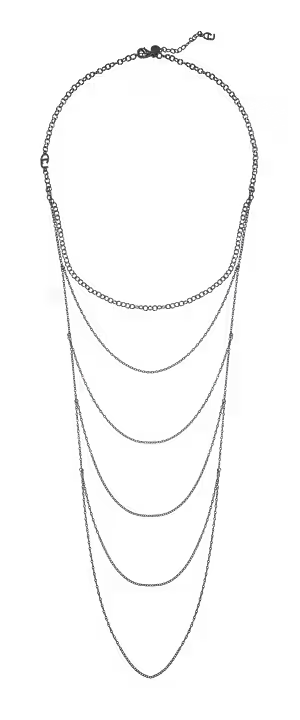 CU Draped Neck Black Silver