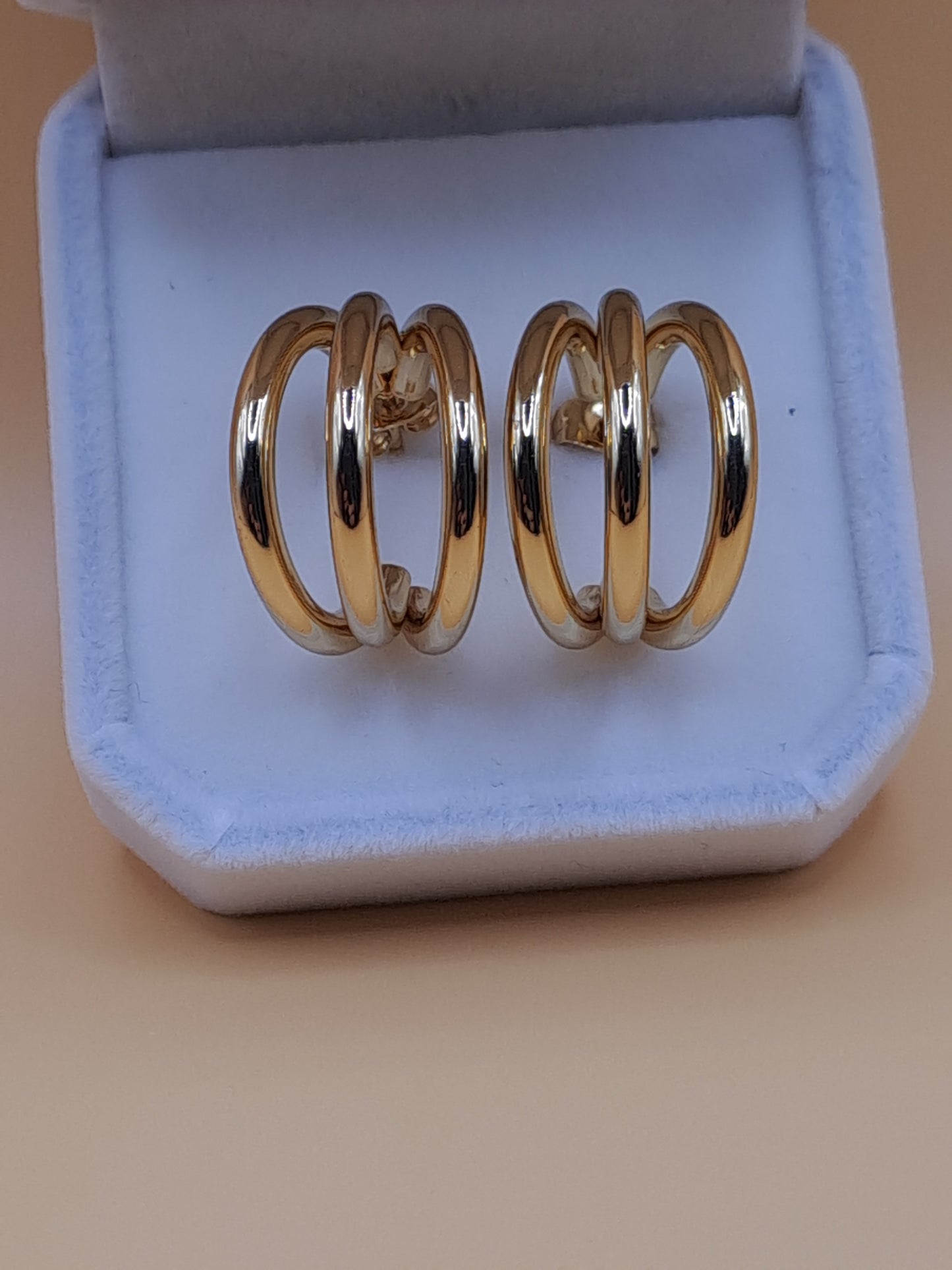 Hoop trippel 18k guldplätering vattensäker