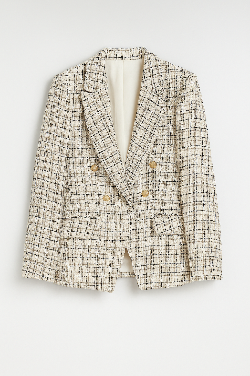 Tweed Blazer – Cream Check